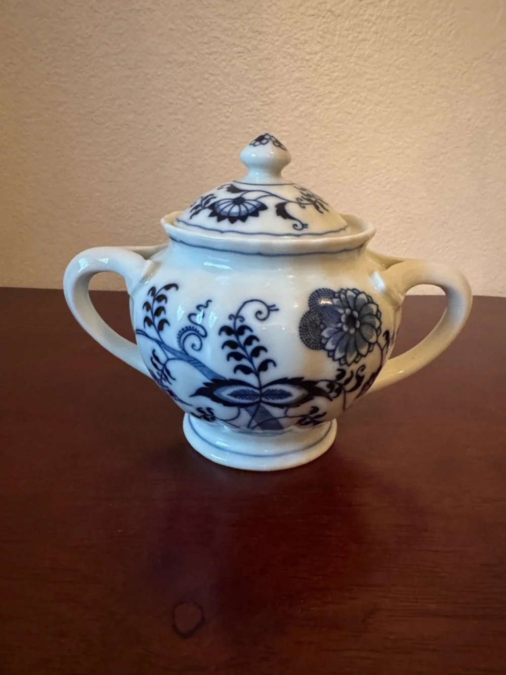 Vintage Danube “Blue Onion”  Porcelain Teapot, Sugar Bowl & Creamer